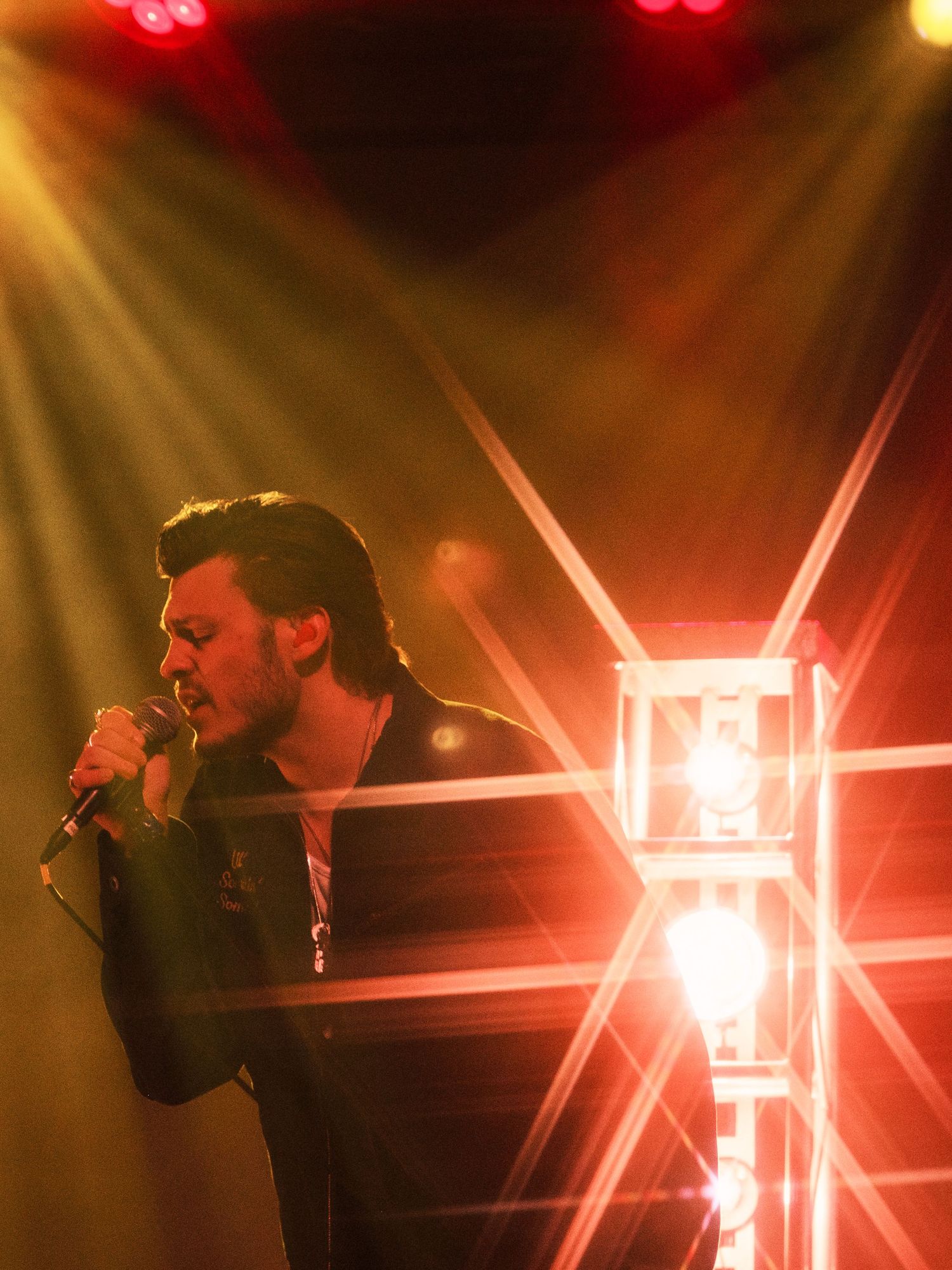 Color photograph of a live music event.