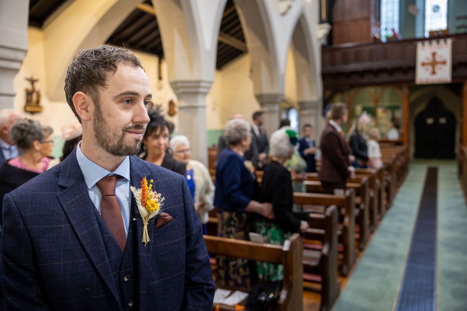 North East wedding photographer capturing real groom reactions and ceremony moments. Natural photography. Call now to book your date