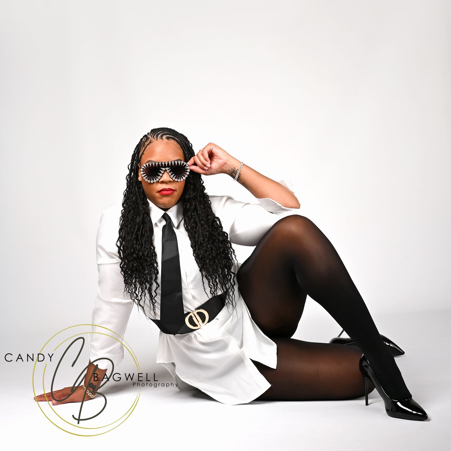 Luxury glam studio portrait styling by Candy Bagwell Photography in Fletcher, NC.