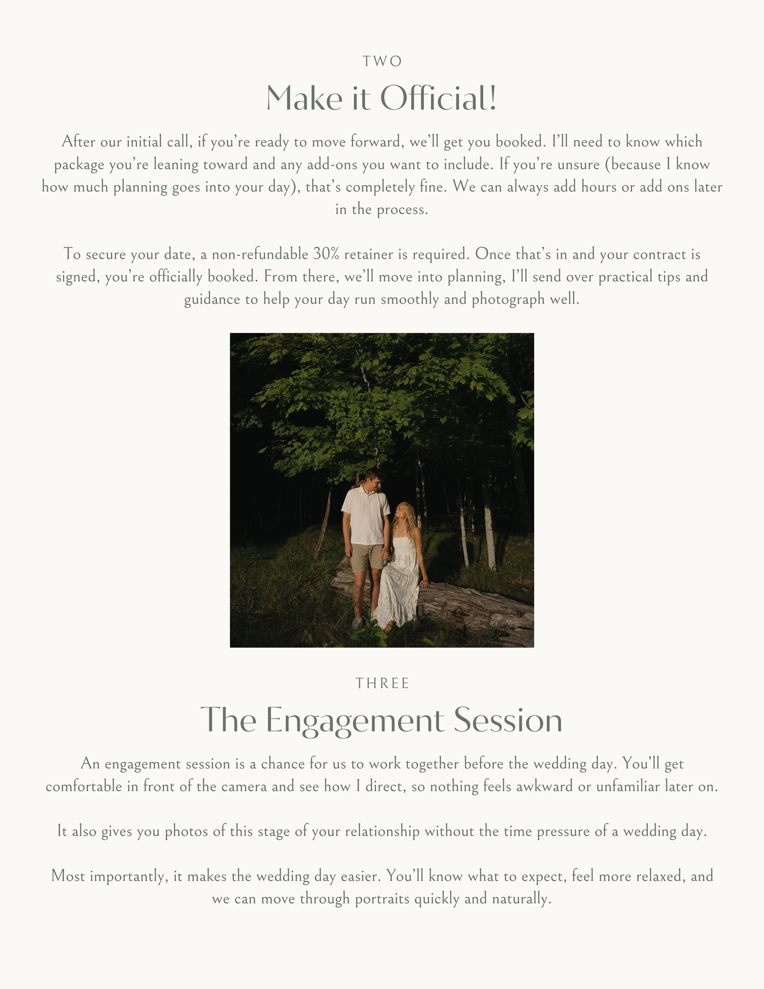 Couple embracing in a lush green field during their engagement session with Wildflower and Honey Photography.