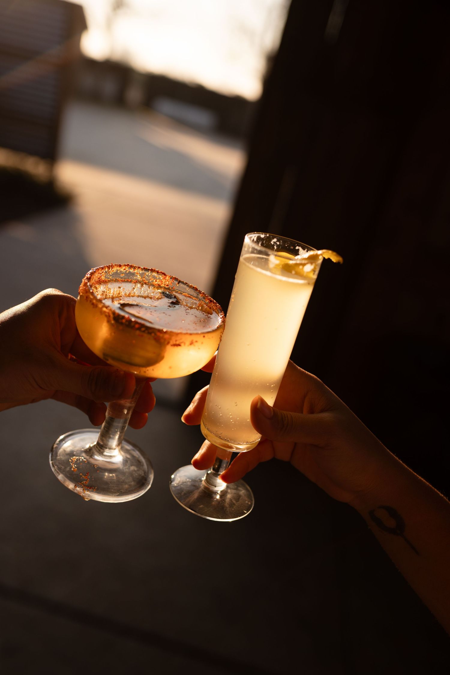 elegant cocktail toast at private gathering