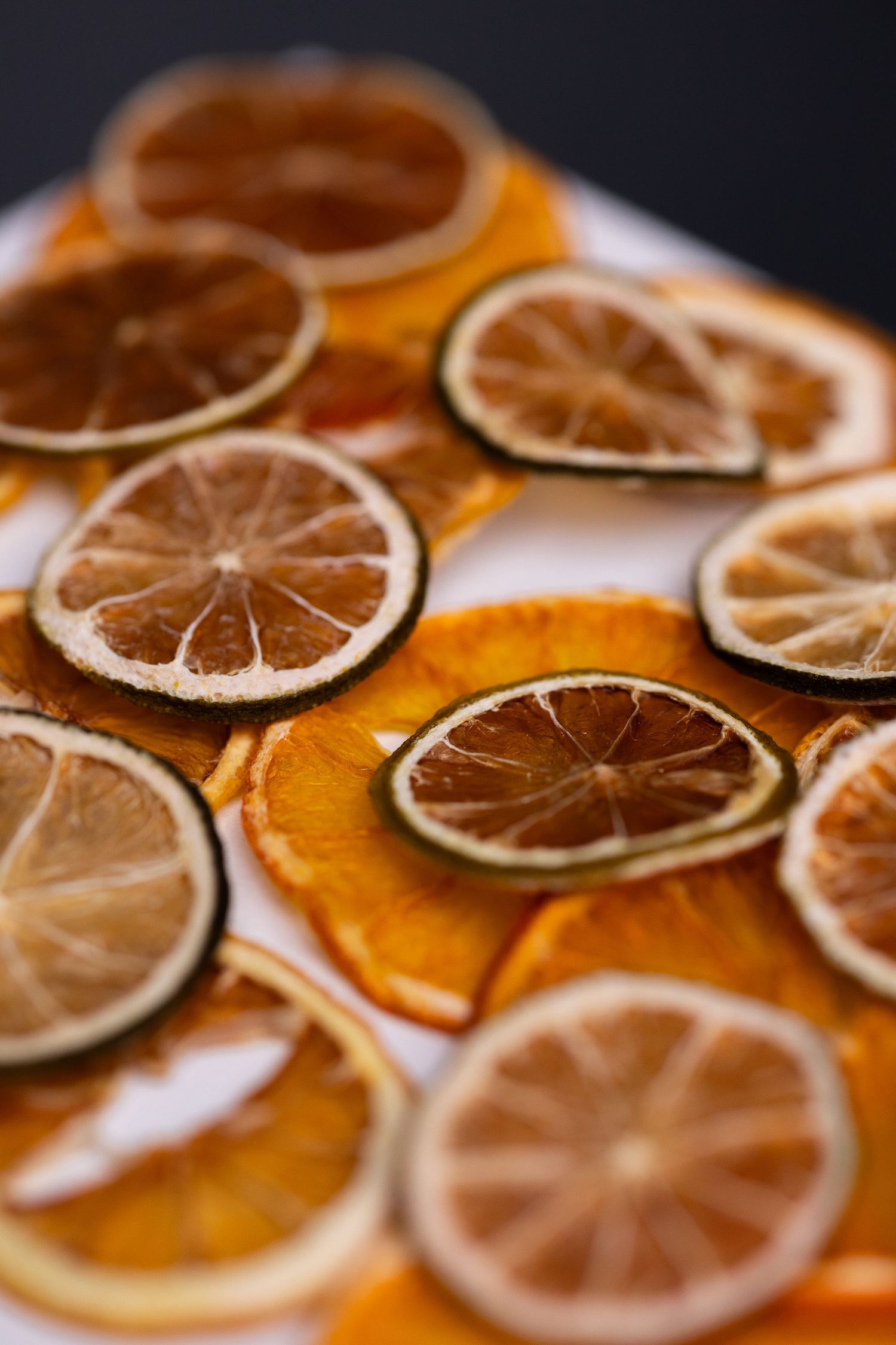 dried citrus garnish detail for wedding cocktails