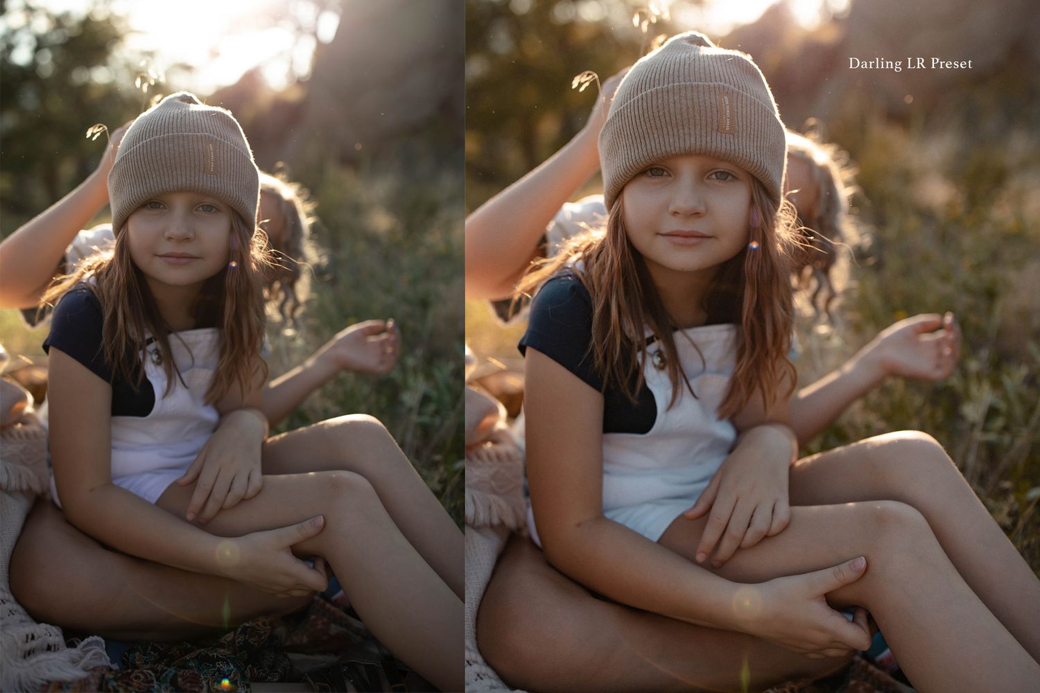 Intimate golden hour portraits captured during a family photography session.