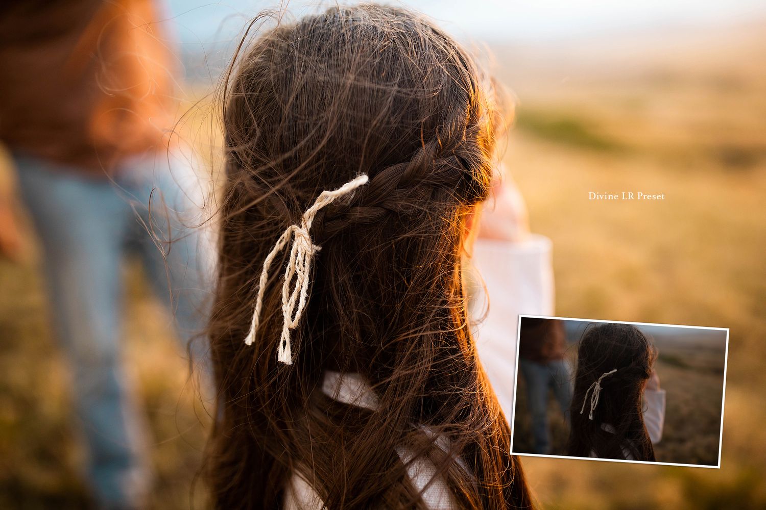 Silhouettes of hair and faces backlit by warm sunset light.
