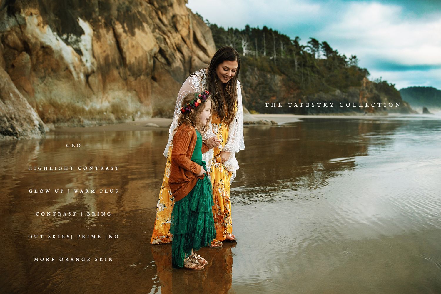 Scenic coastal photoshoot with rocky cliffs and turquoise waters.