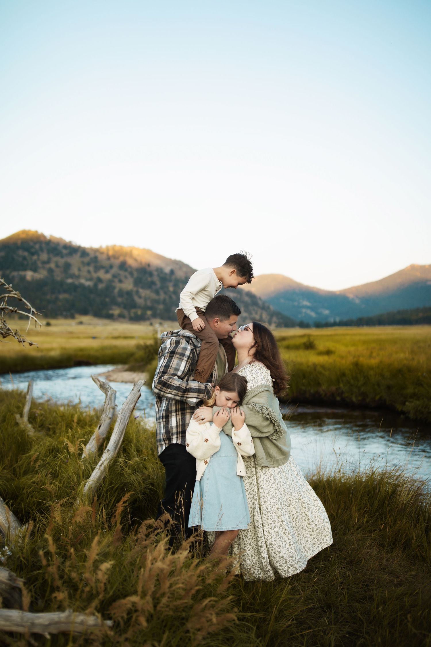 Intimate moments captured by a mountain stream during golden hour.