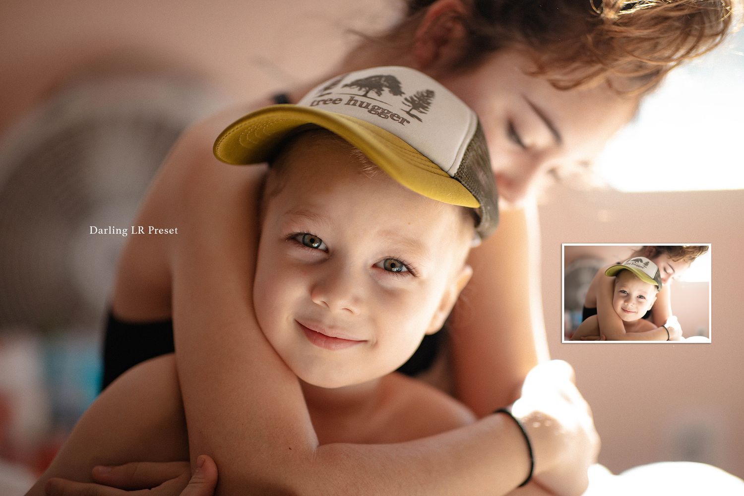 Candid indoor lifestyle portraits in warm natural window light.