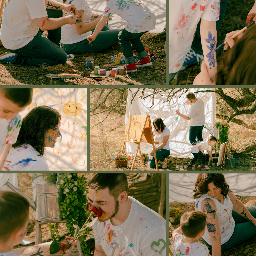 Outdoor Family Painting Session - Spring Photography