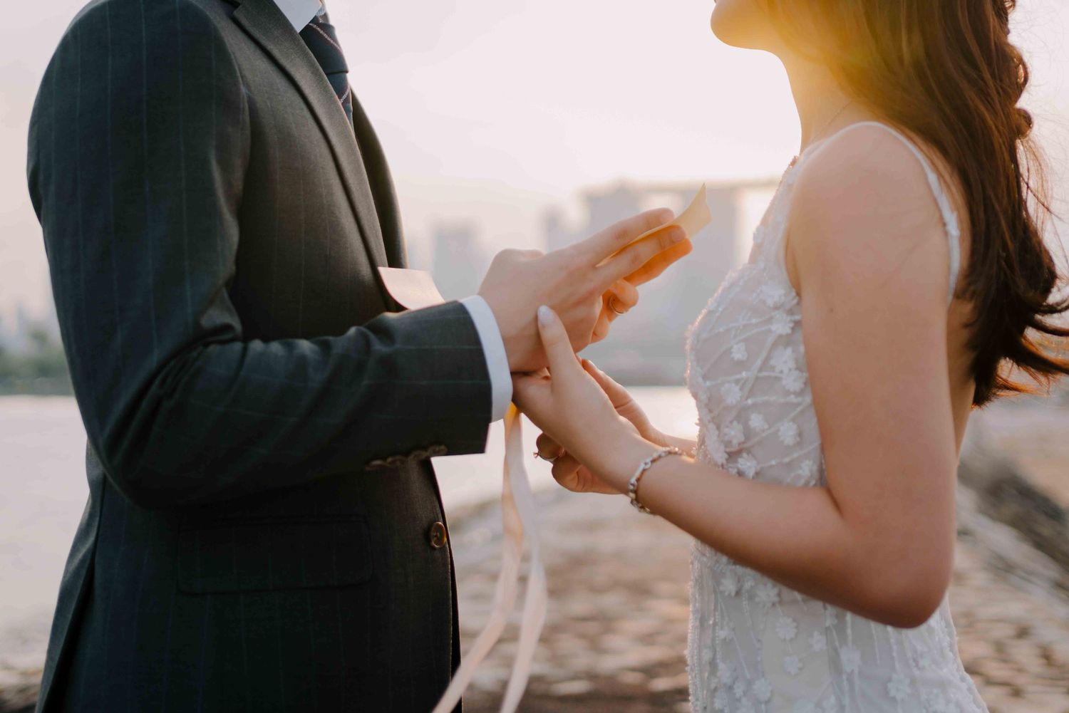 sunset prewedding at marina east park
