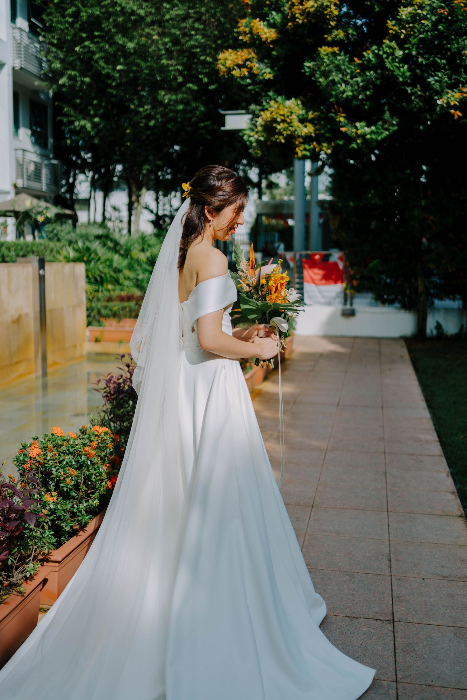 bride on wedding day at glory presbyterian church singapore