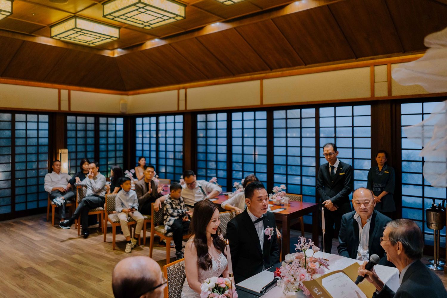 intimate wedding dinner at keyaki restaurant