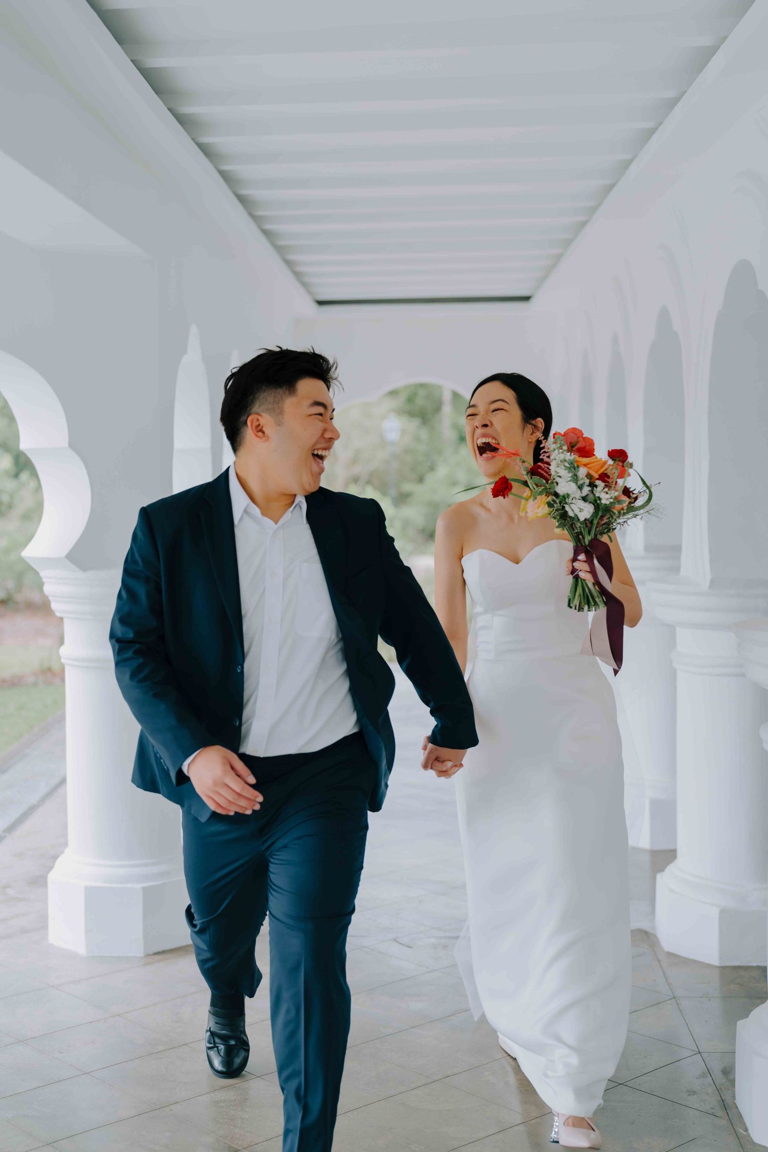 bride and groom at gallop extension botanic gardens singapore