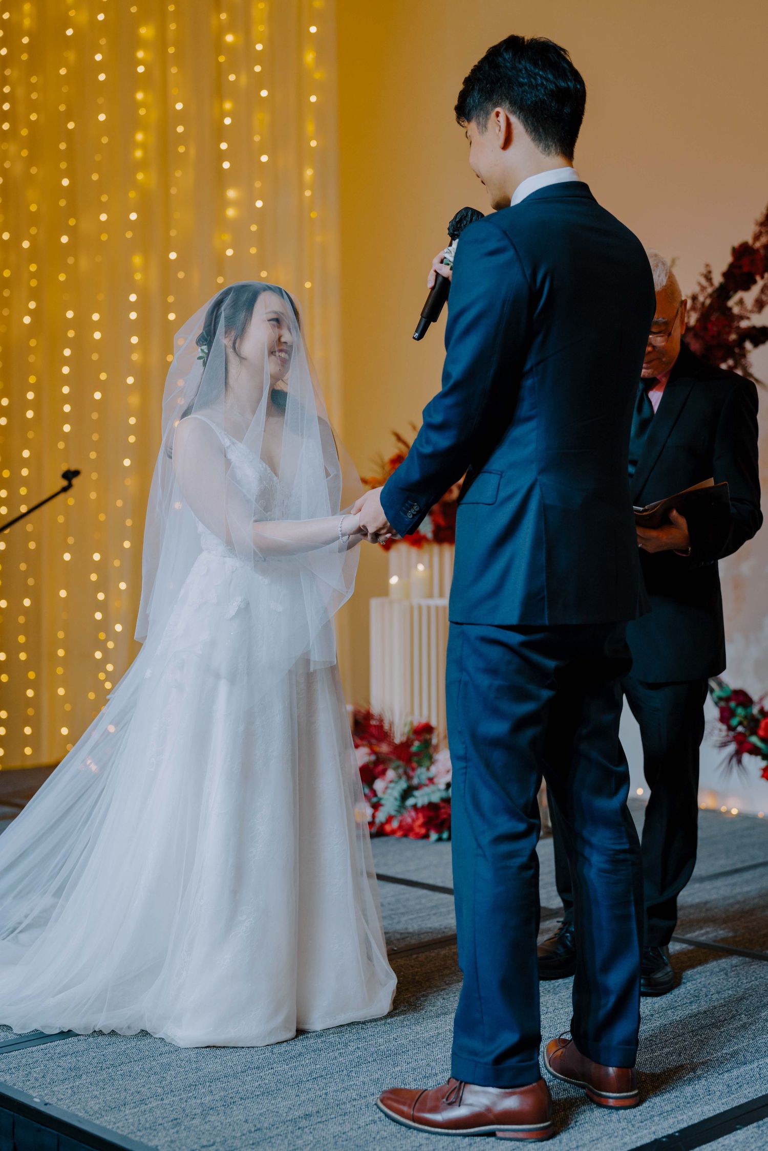 bride and groom on wedding day