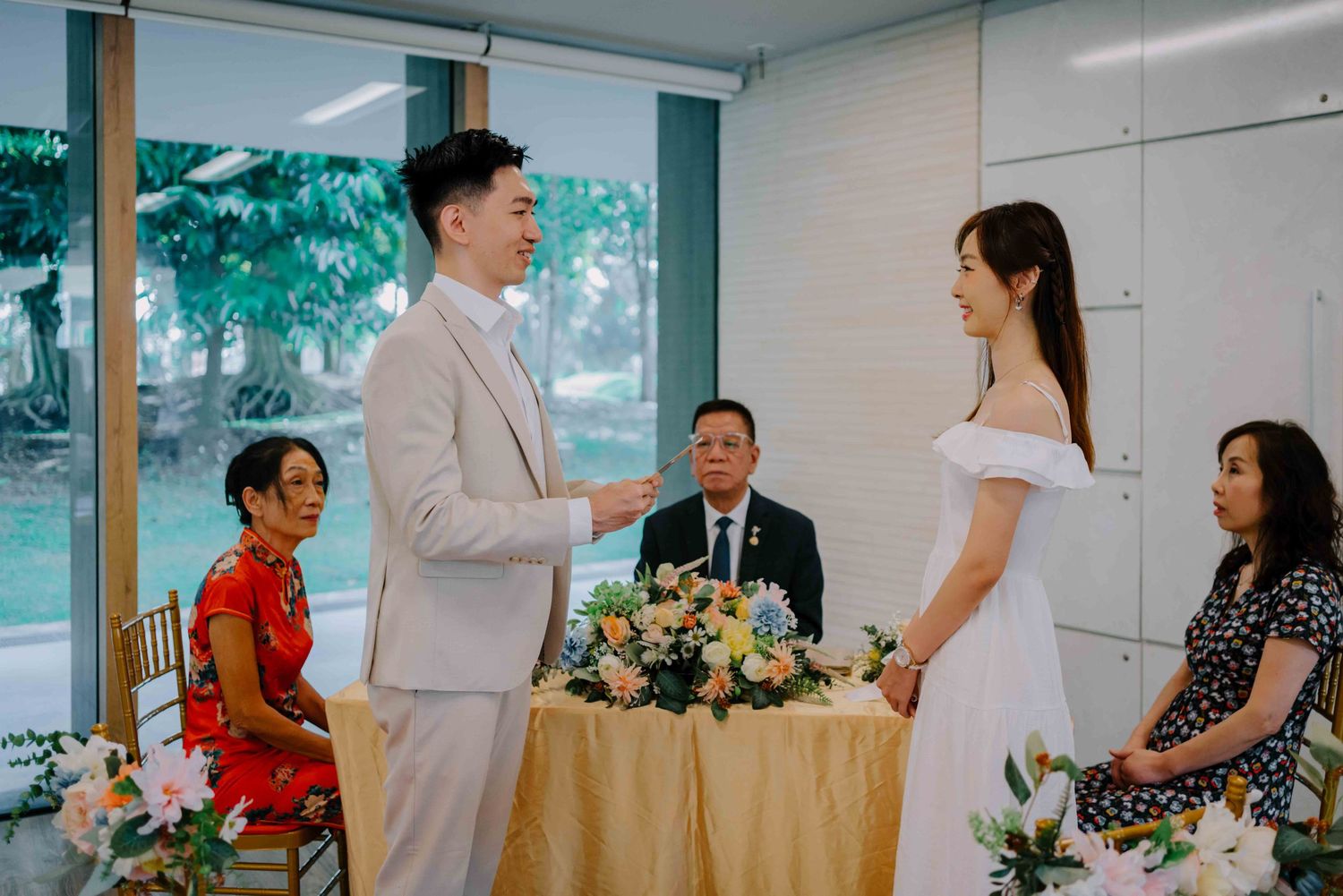 ROM ceremony at ficus room gardens by the bay in singapore, photography by annopano