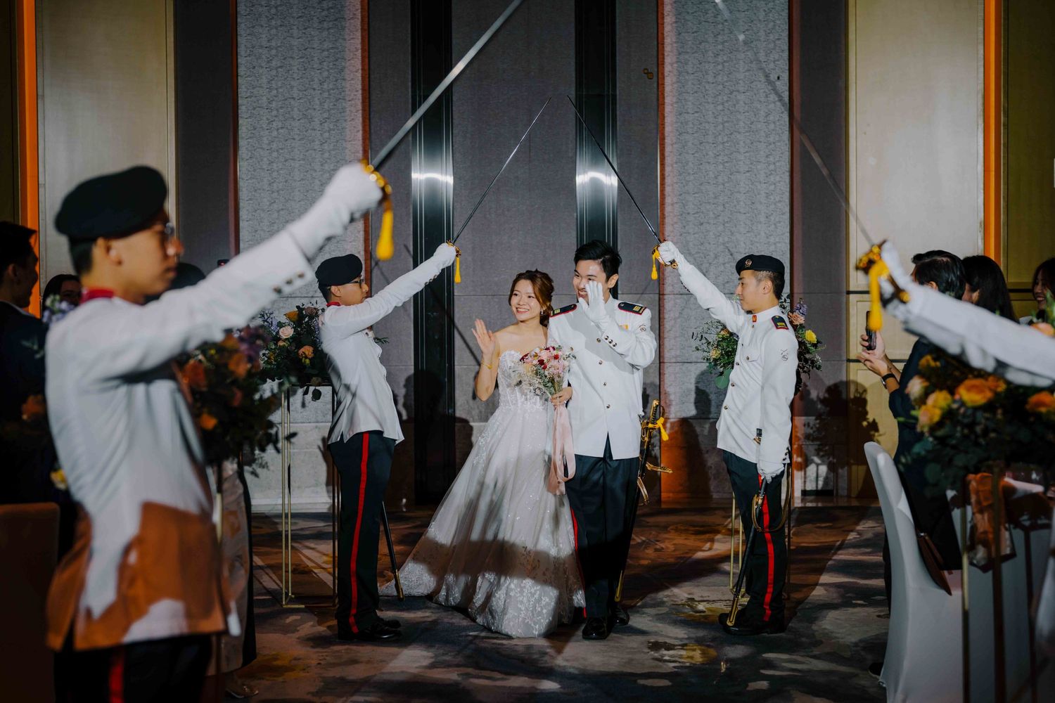 military wedding at sofitel singapore city centre