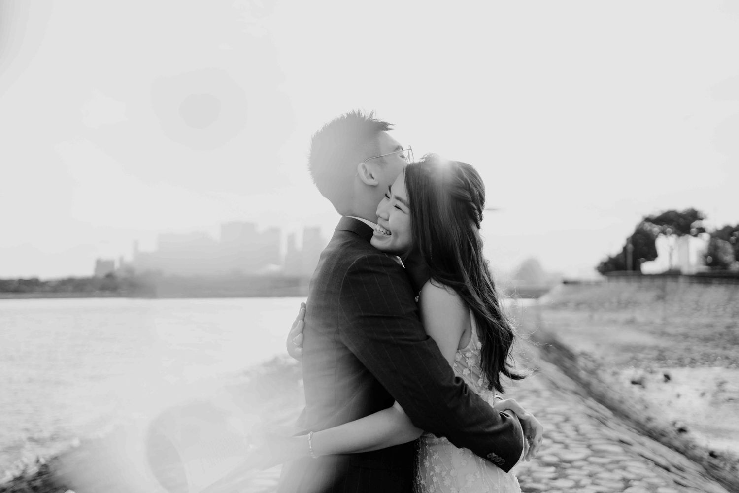 sunset prewedding at marina east park