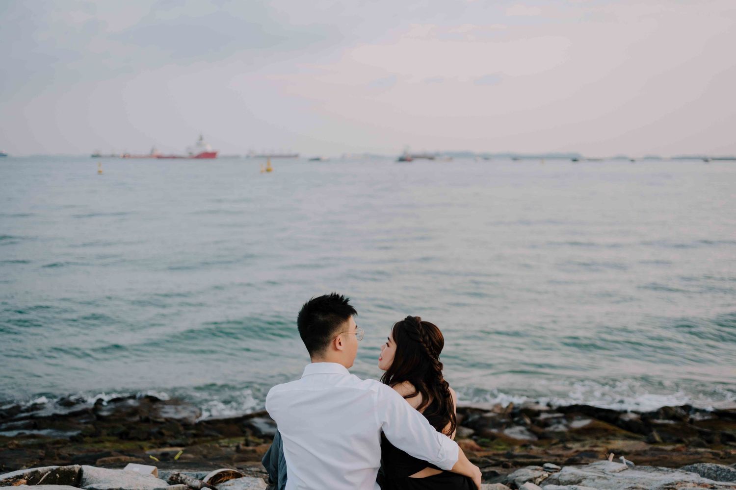 sunset prewedding at marina east park