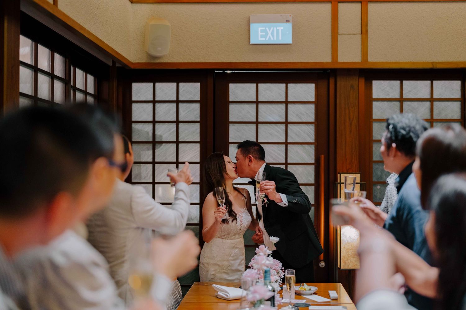 bride and groom at keyaki restaurant singapore