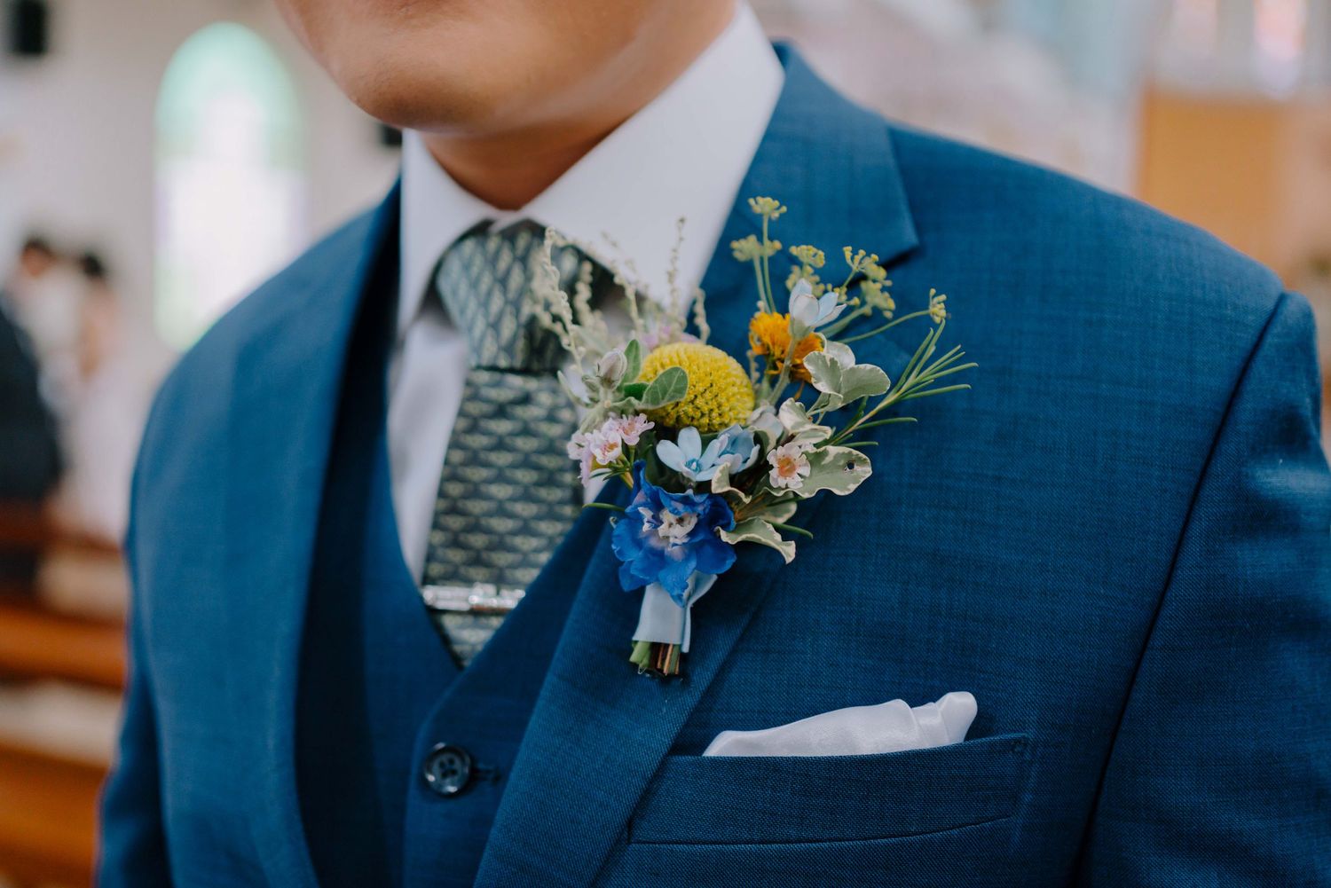 groom suit details Boutonniere