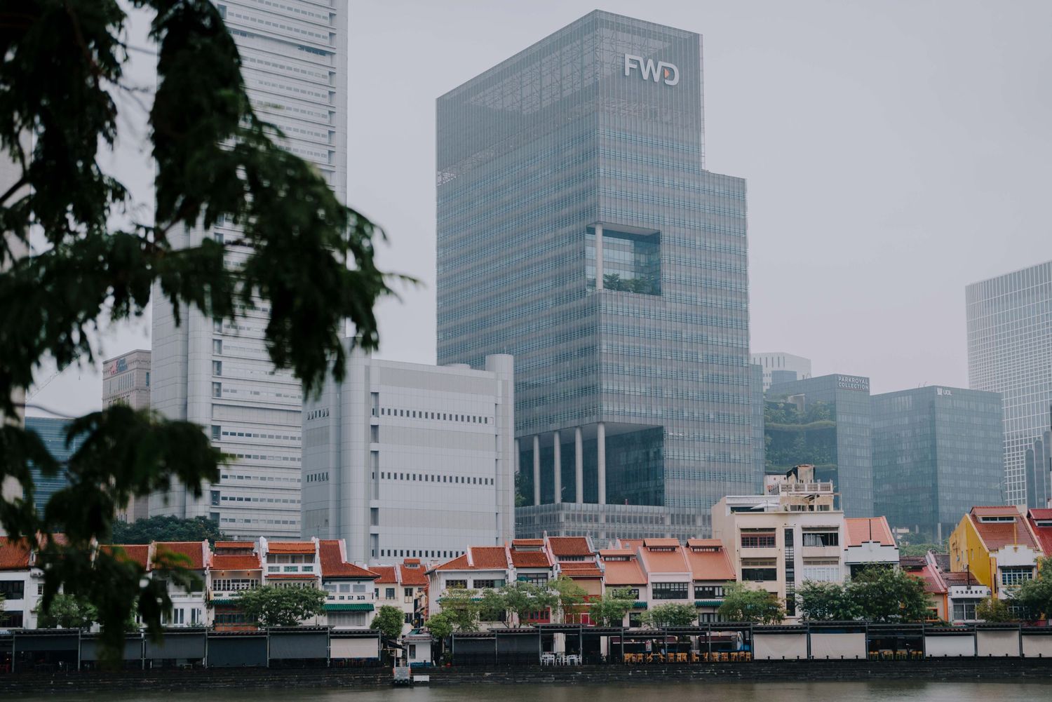 singapore city cbd on a rainy day