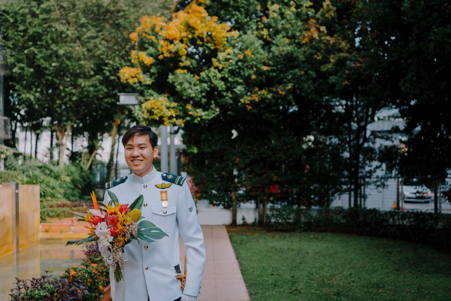 military wedding outfit for groom