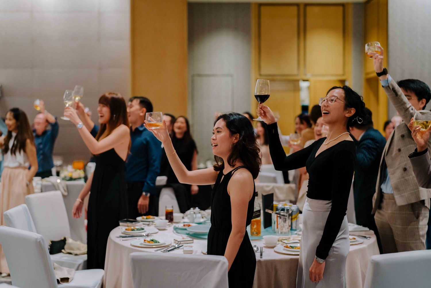 toast to couple at wedding at sofitel singapore wallich street