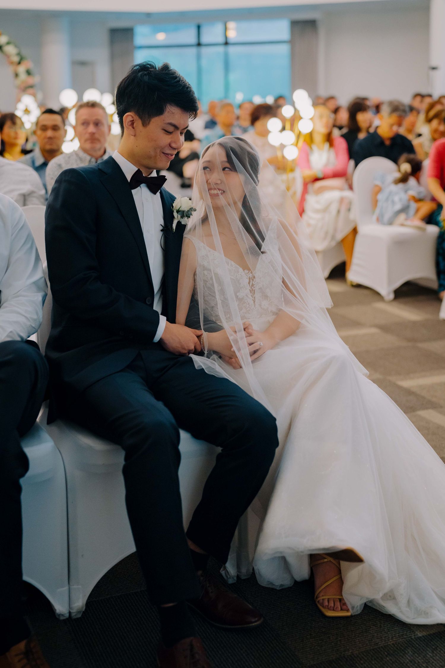 bride and groom on their wedding day