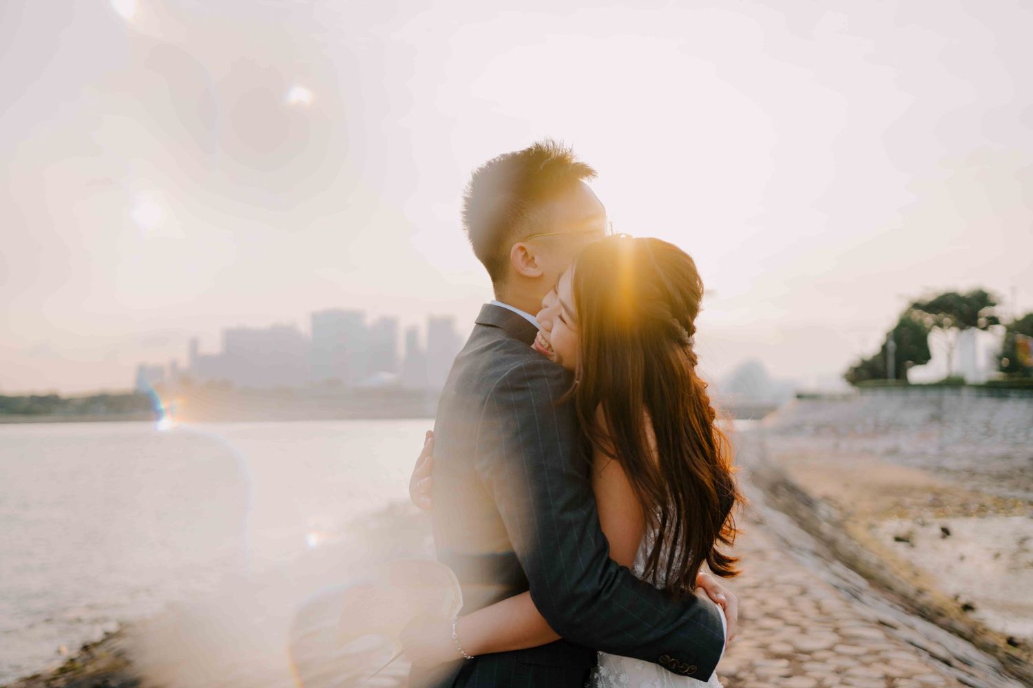 sunset prewedding photoshoot