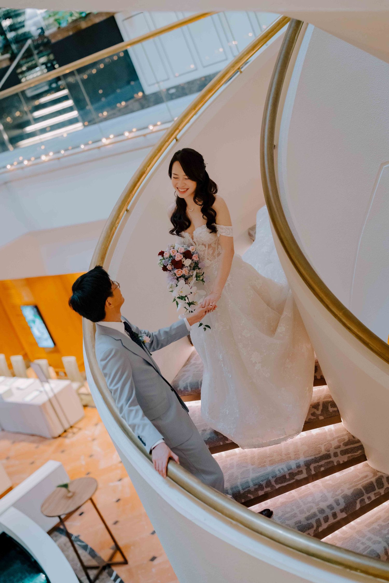 classic wedding photography at conrad hotel singapore