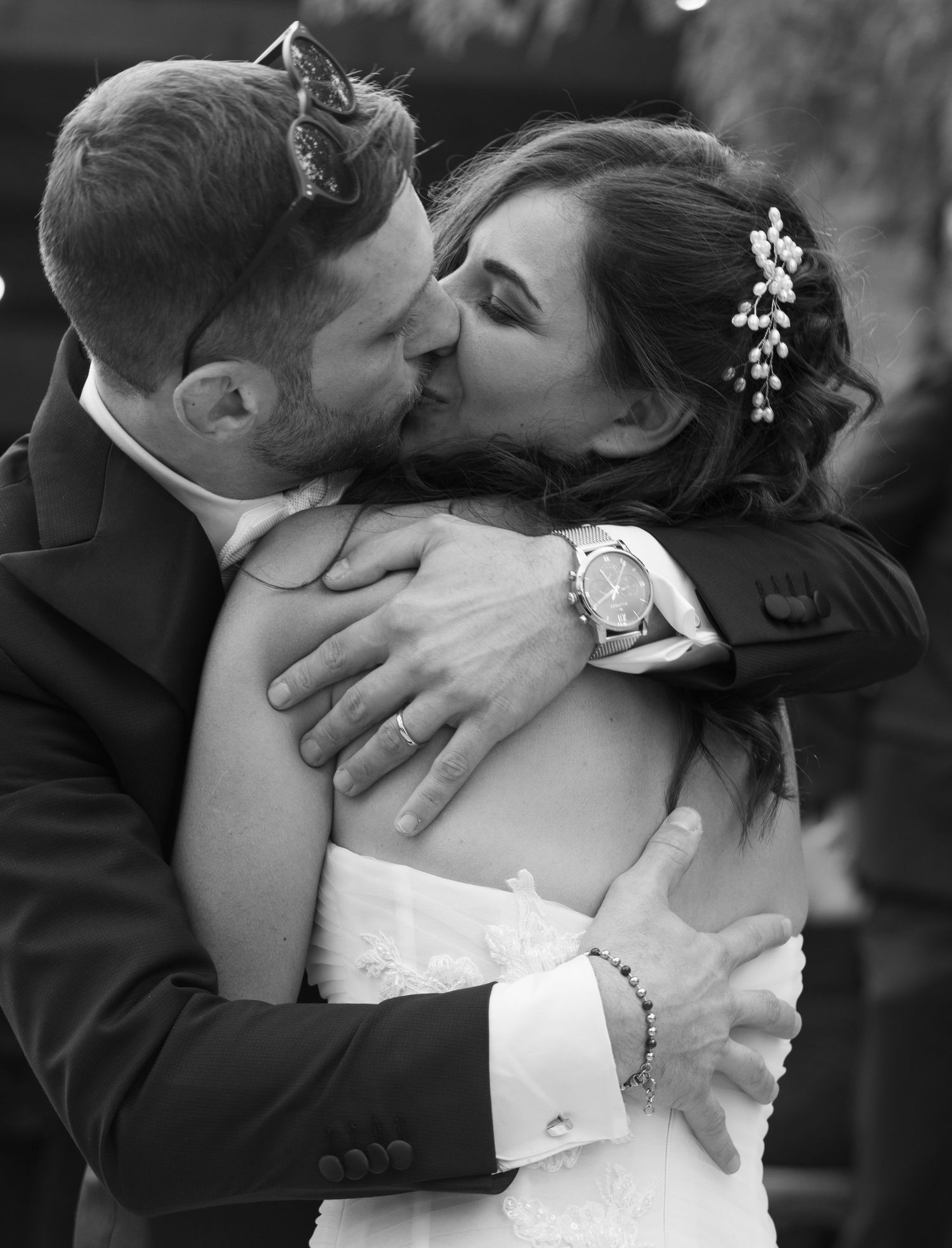 Intimate black and white sequence of romantic wedding moments.
