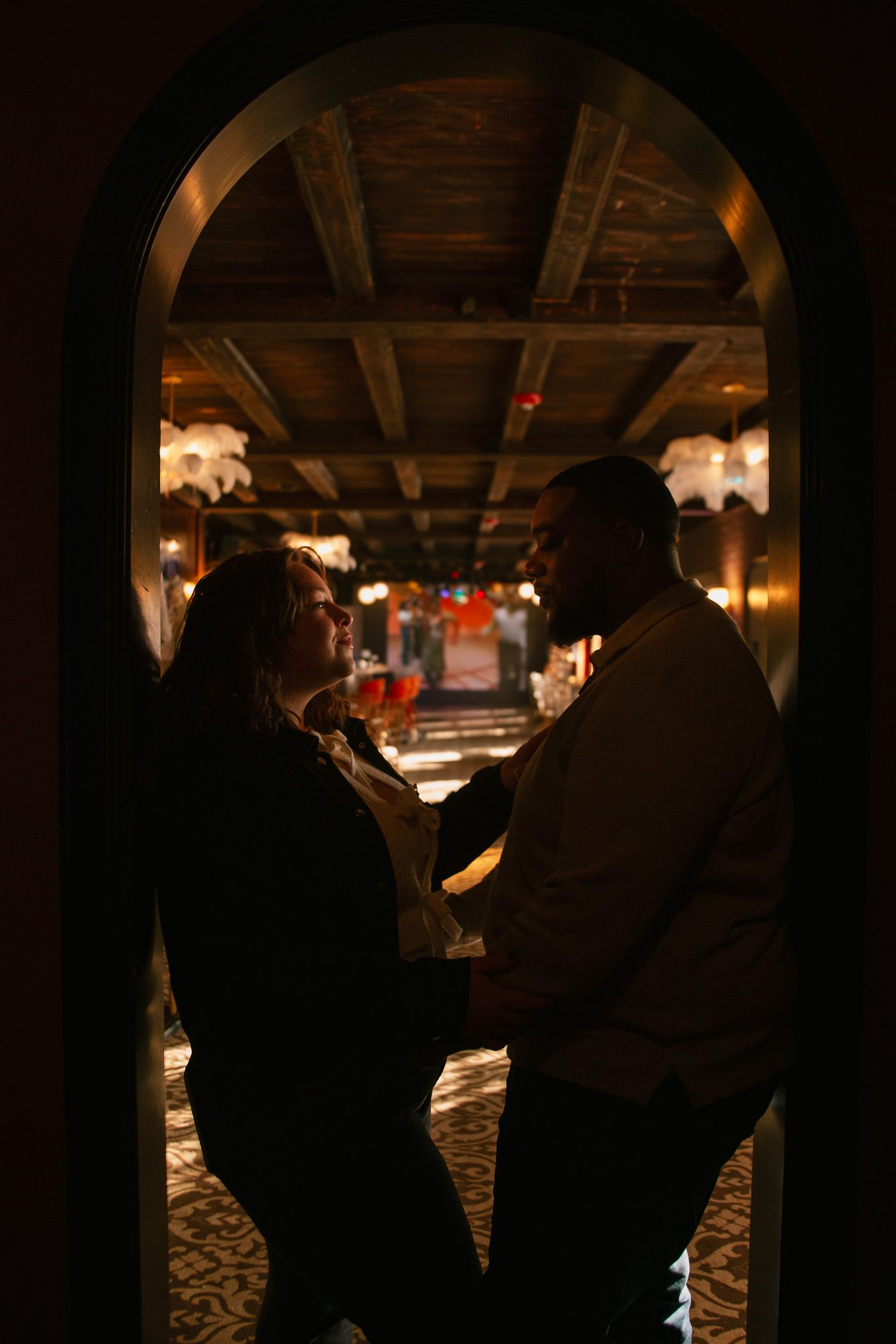 Engagement photos, Engagement photos in Chicago suburbs, 1920s theatre engagement photos, Emily Earll Photos