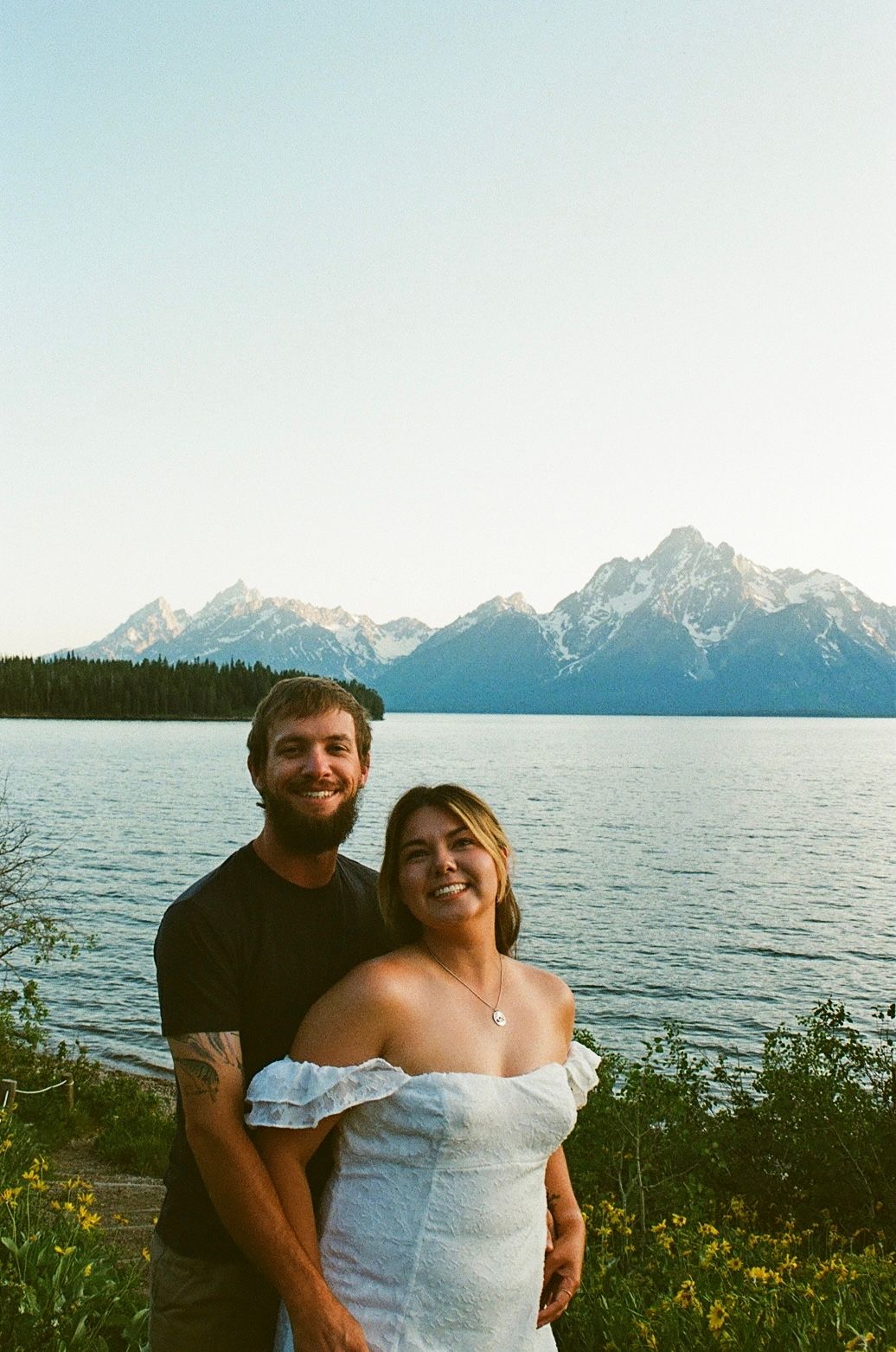 Engagement photos in Grand Tetons National Park on Film, Mountain engagement photos on film, couples photography on film, Emily Earll Photos