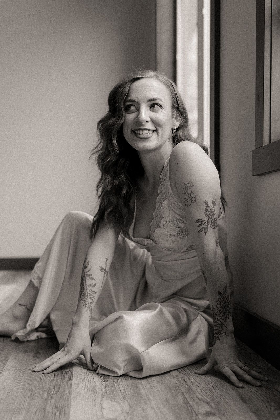 Emily and Noah's Vintage Victoria Secret Slip to get ready in by Thomas and Co. Photography