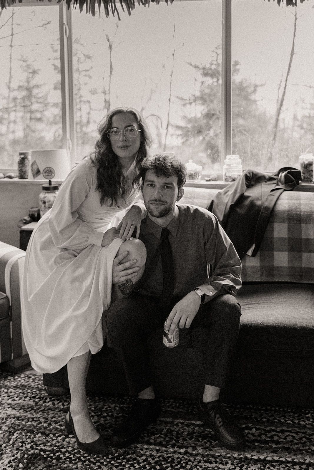 Emily and Noah's Night before the Wedding the bride wore a second hand dress from Depop by Thomas and Co. Photography