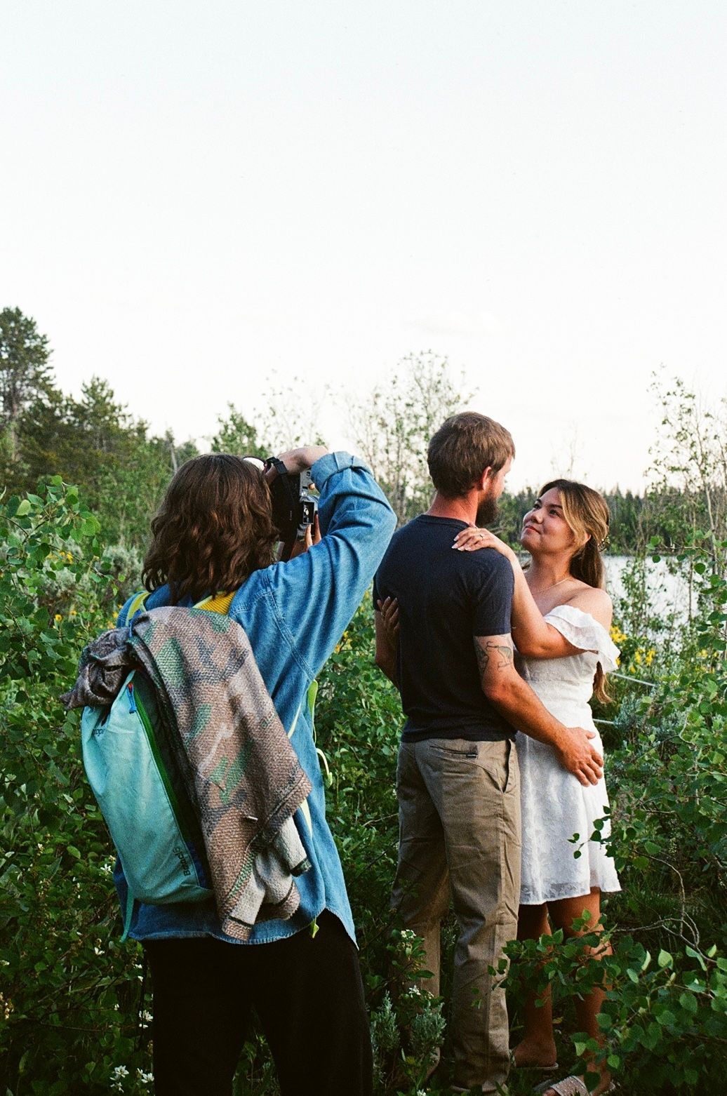 Emily Earll Photos on film taking engagement photos at Grand Tetons National Park