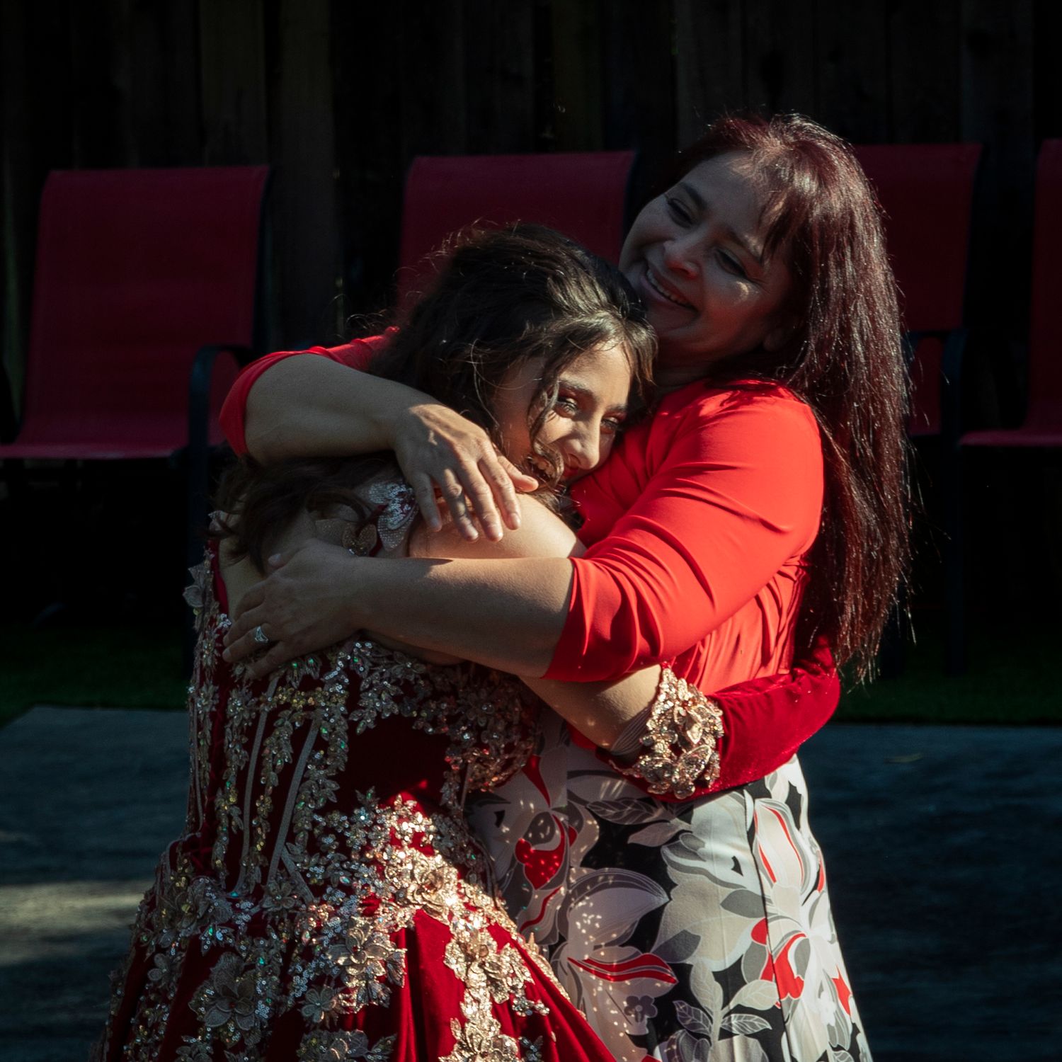 Emotional embraces captured during a special celebration event.