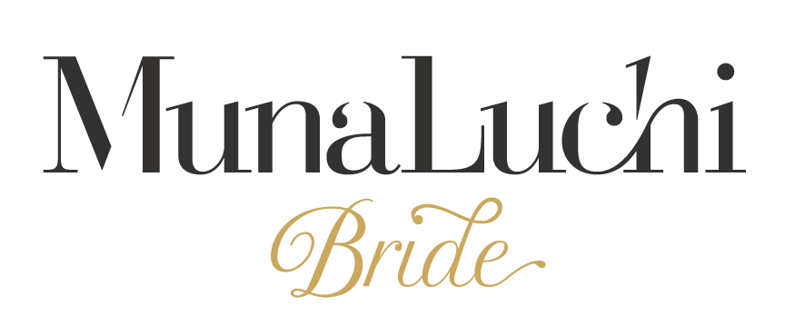 MunaLuchi Bride elegant black and gold logo design for luxury bridal magazine and wedding inspiration brand.