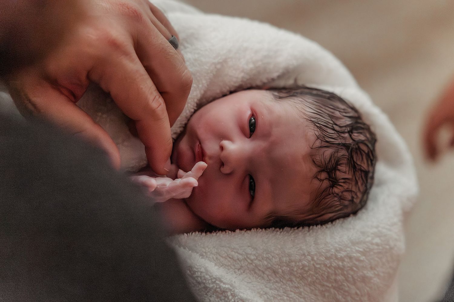 fresh newborn born at The Birth Center of Midland