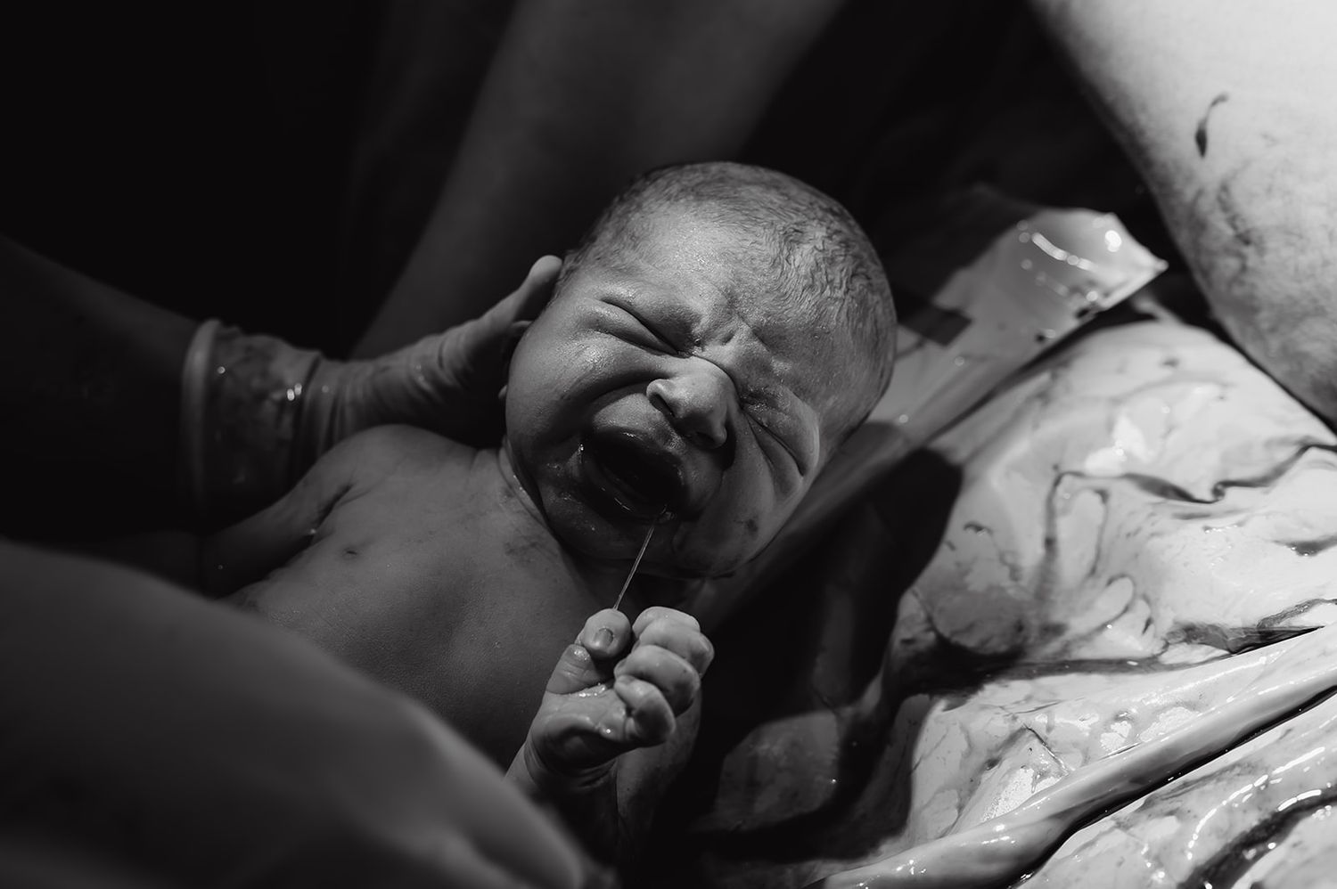 baby crying after a vaginal birth at midland memorial hospital