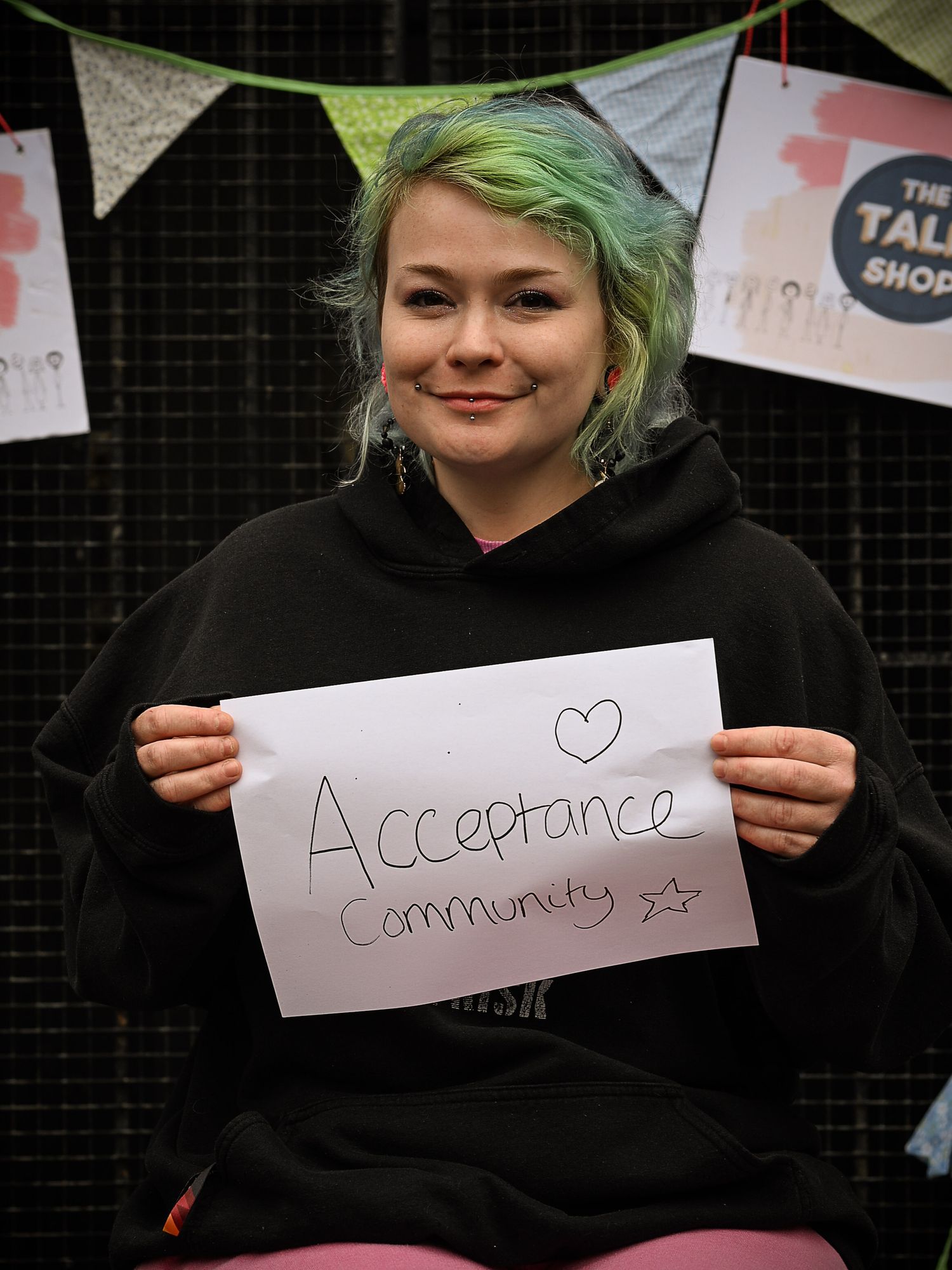 Portrait of a Stonehouse resident by photographer Arnet Donkin, sharing what they love about their community during the Union Street Party
