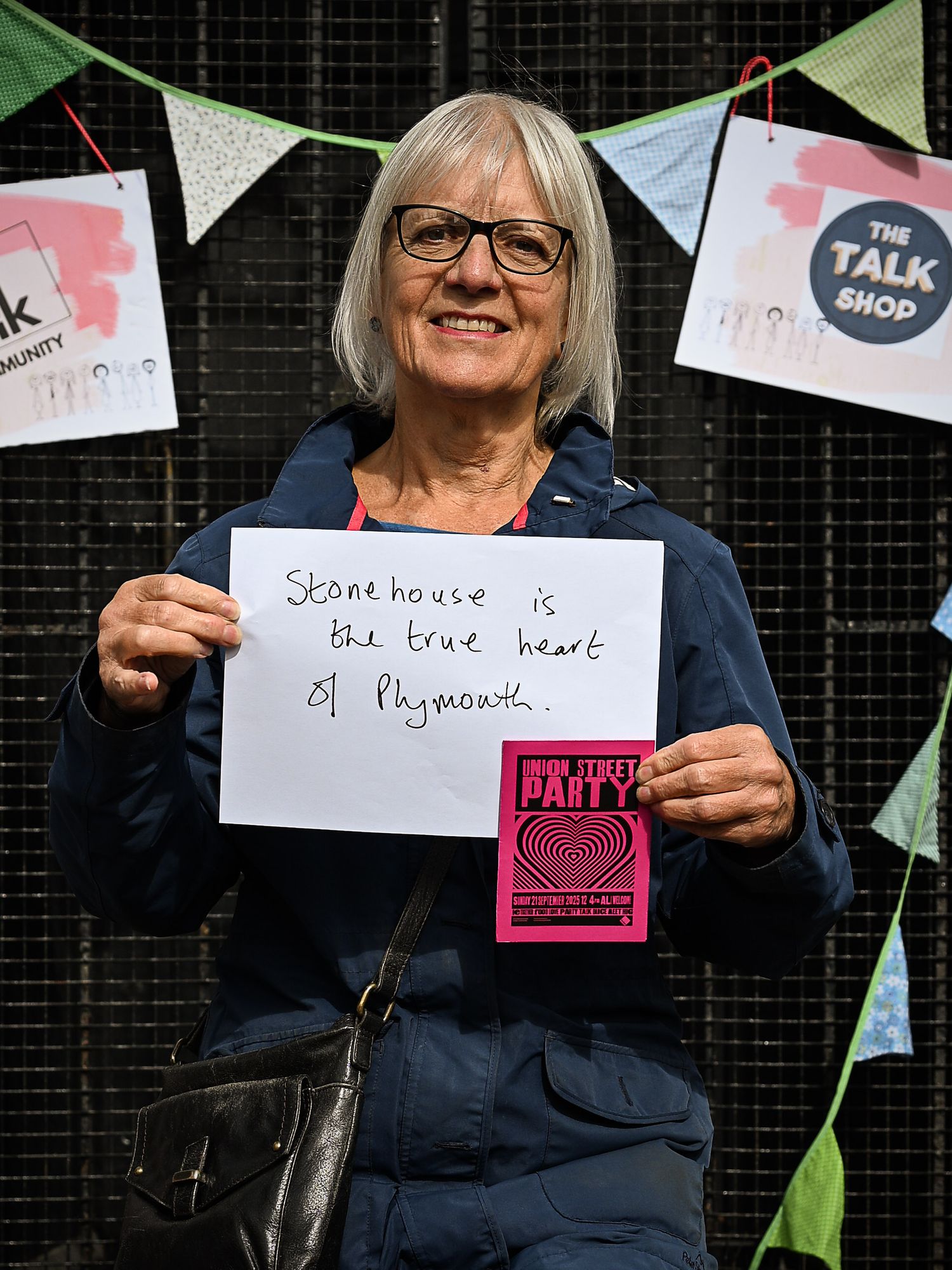 Portrait of a Stonehouse resident by photographer Arnet Donkin, sharing what they love about their community during the Union Street Party
