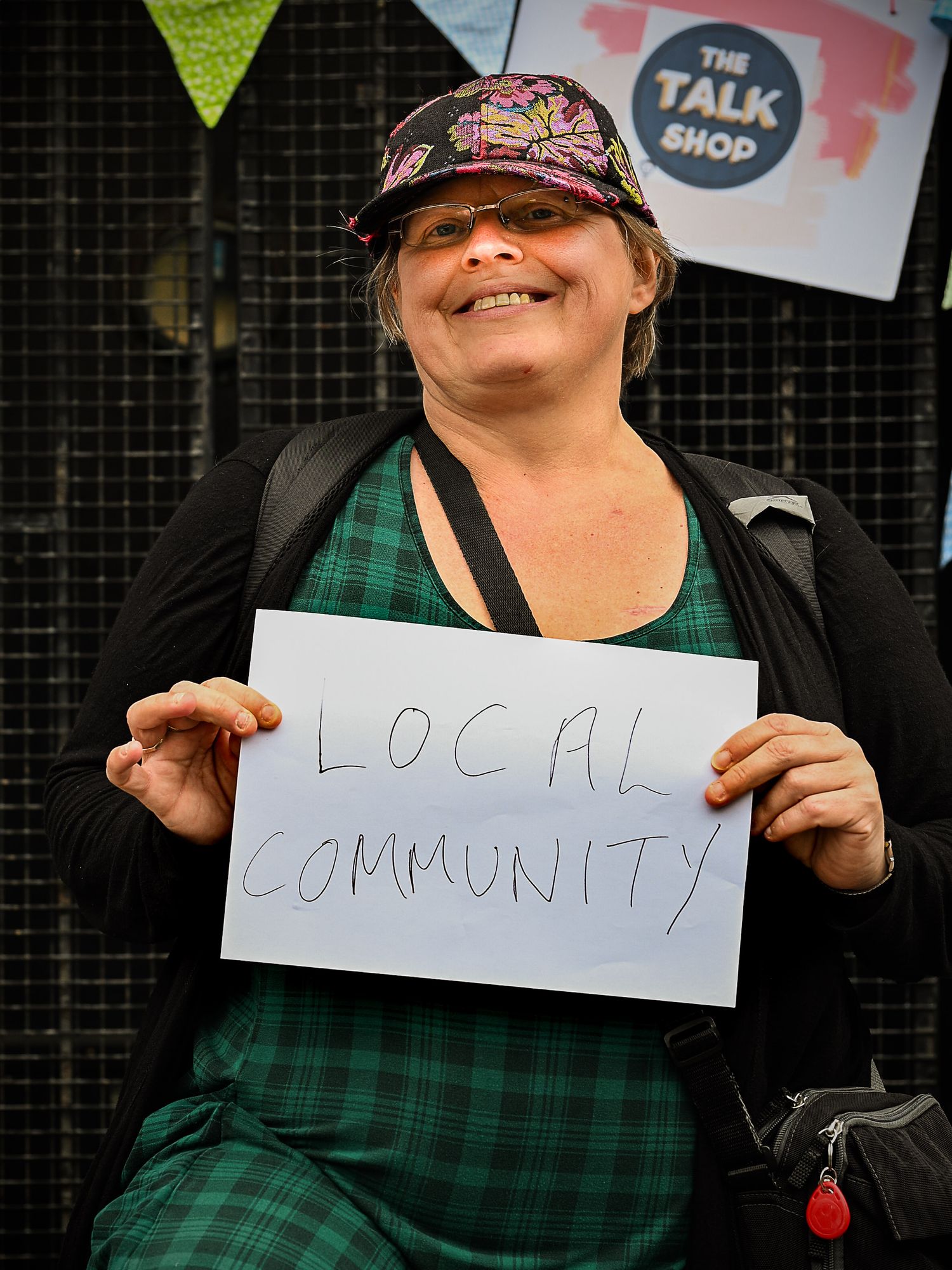 Portrait of a Stonehouse resident by photographer Arnet Donkin, sharing what they love about their community during the Union Street Party