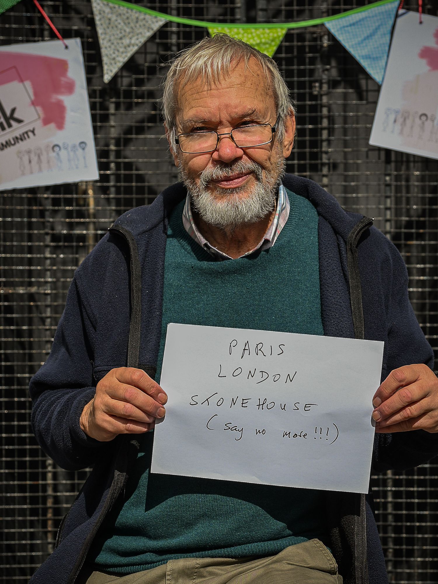 Portrait of a Stonehouse resident by photographer Arnet Donkin, sharing what they love about their community during the Union Street Party
