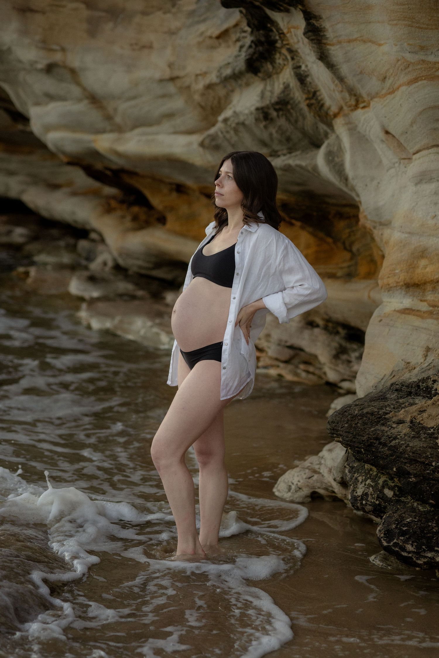 Pregnant woman on Balmoral Beach