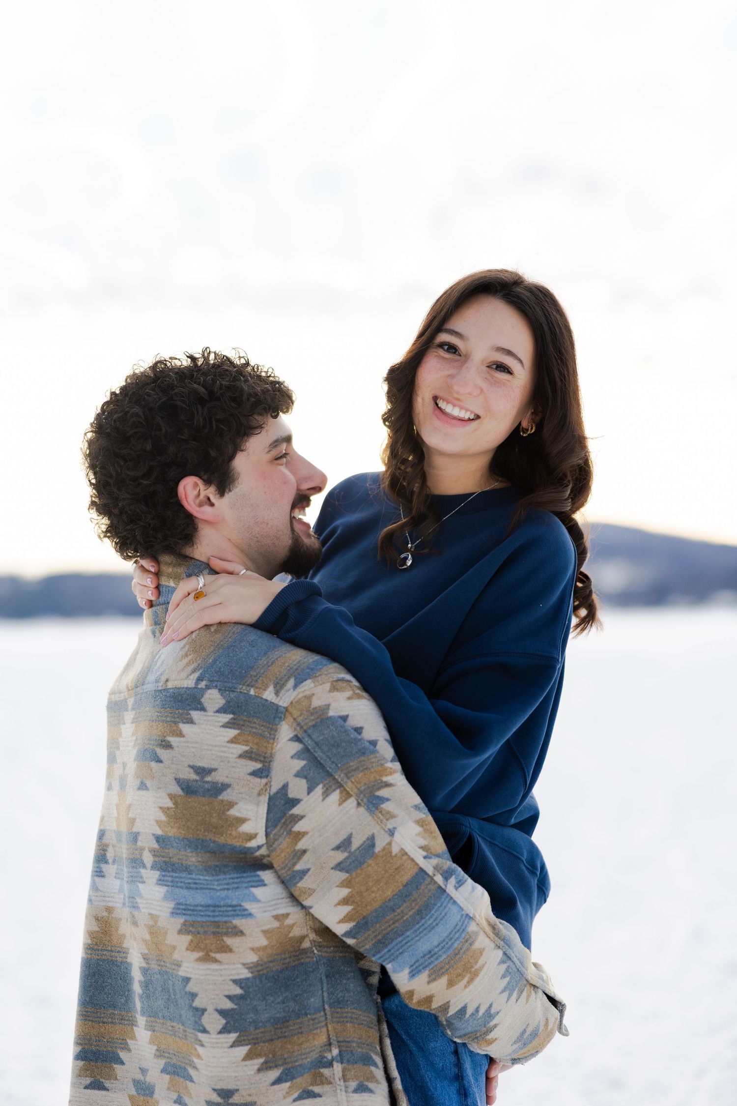 Couple hugging