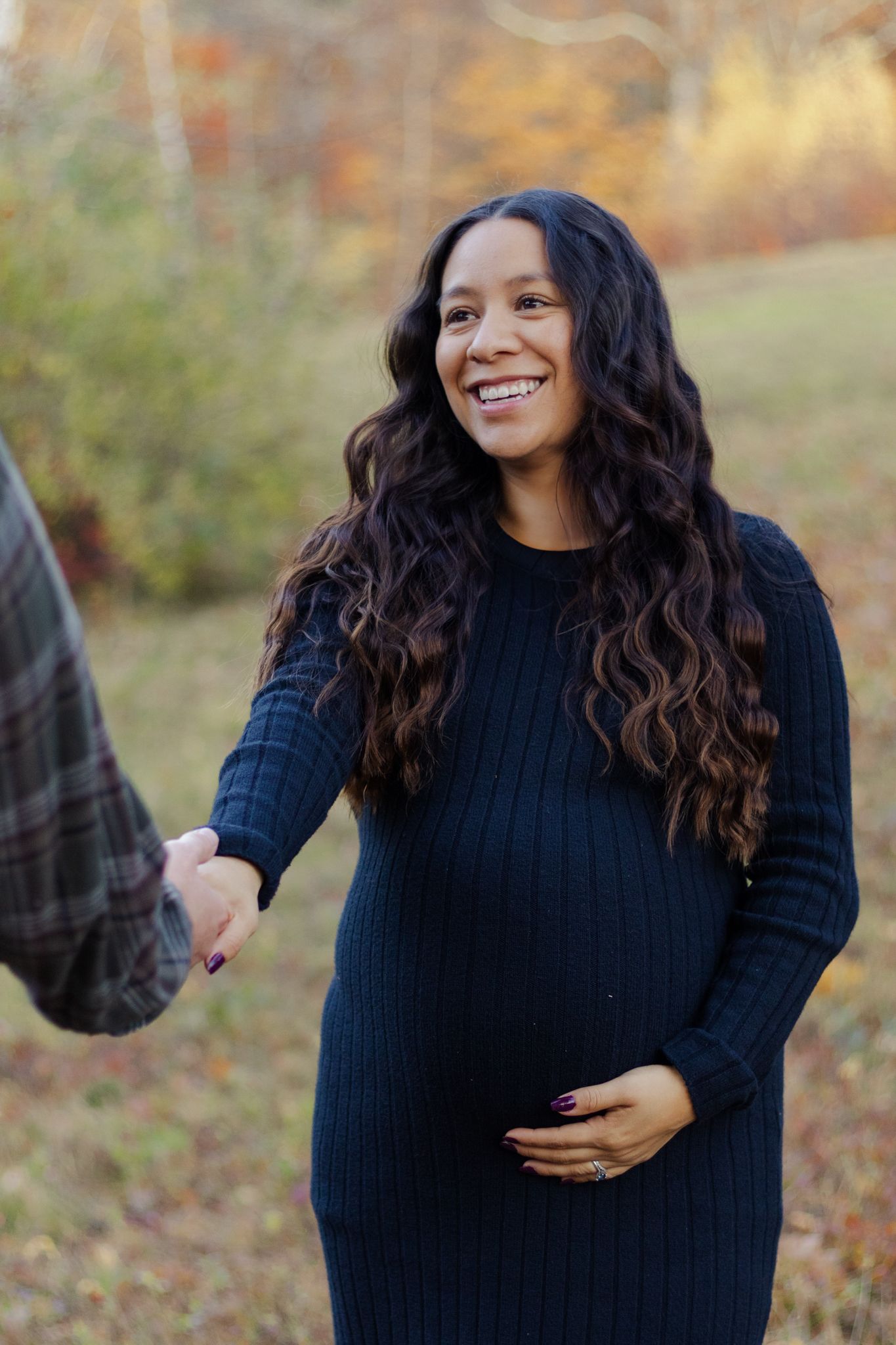 Outdoor portrait of pregnant women