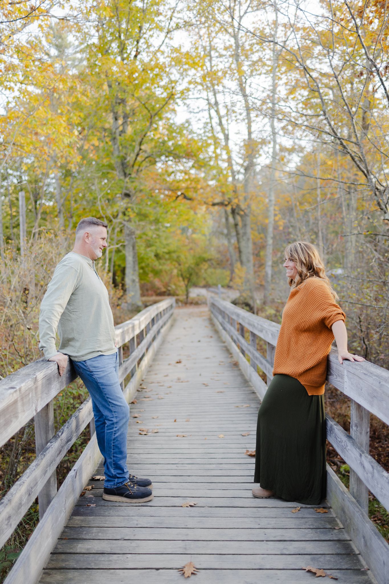 Couple portrait looking at one another
