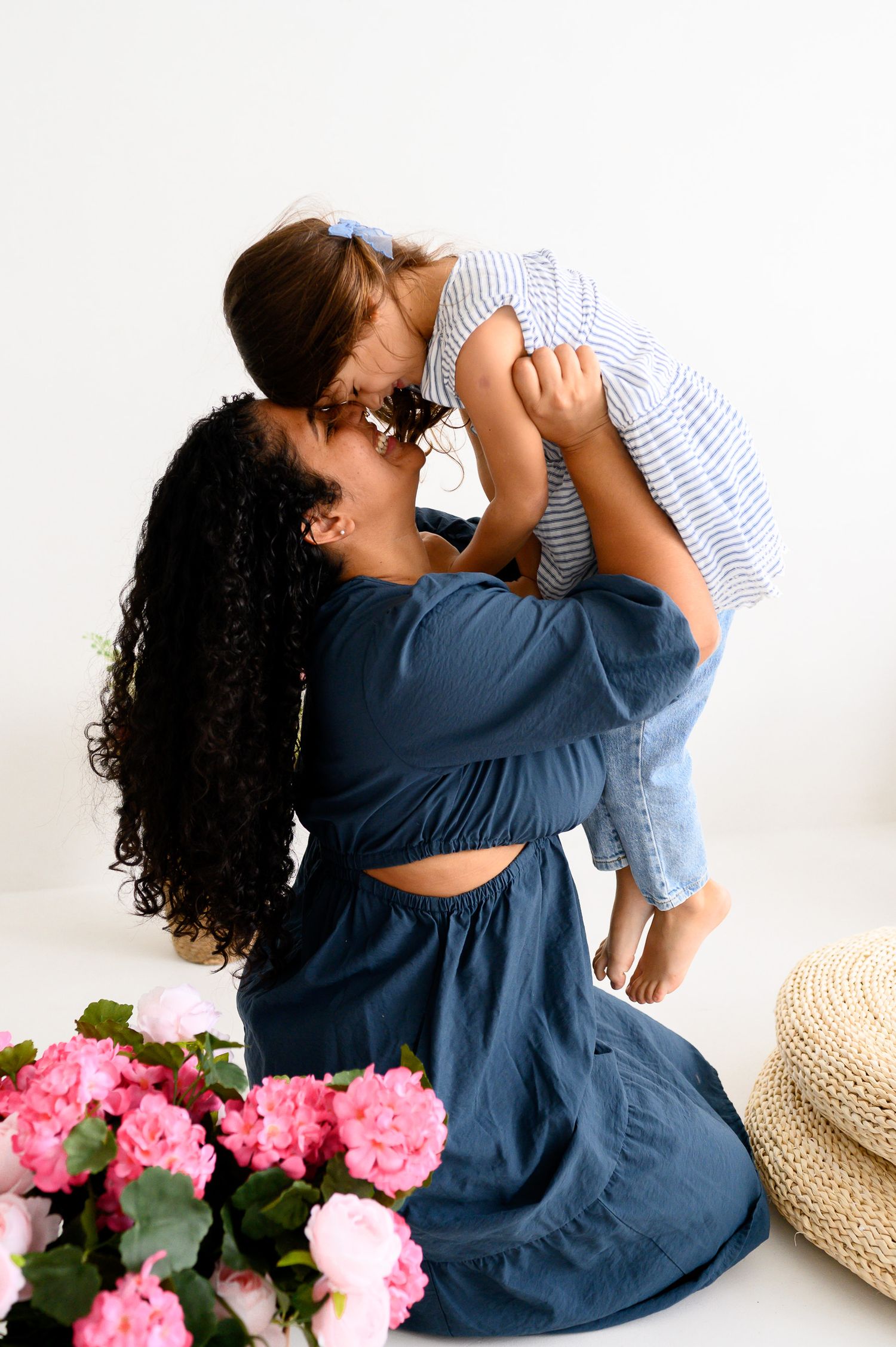Family studio portrait in Barbados