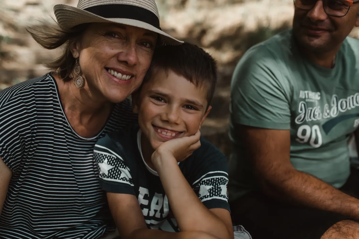 portrait femme enfants famille bébé extérieur lac