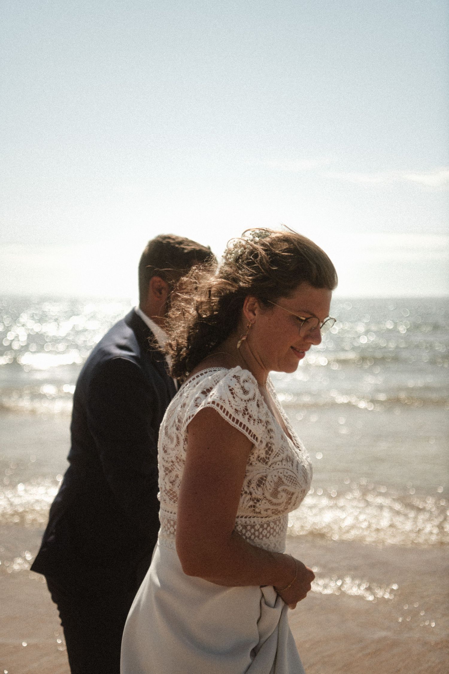 mariage couple plage normandie